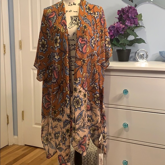 Chic Autumn Leaves Are Fallin Kimono Duster NWT - Picture 6 of 8